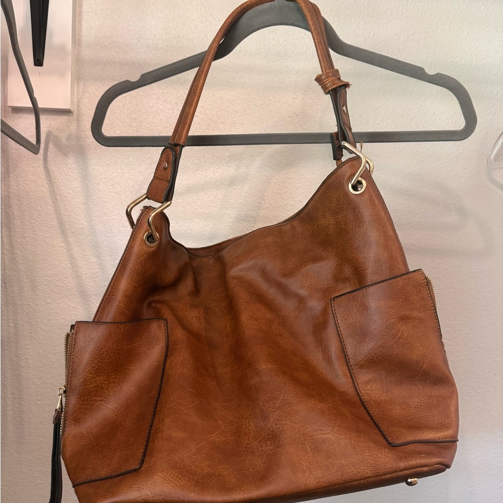 Elegant Brown Leather Tote Bag